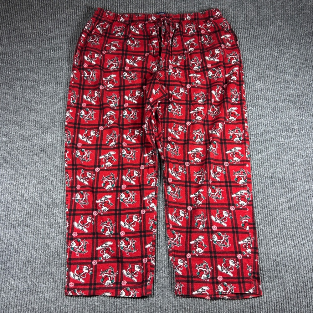 Saddlebred Pajama Pants Mens XL Red Plaid Snowboarding Santa Christmas Sleepwear